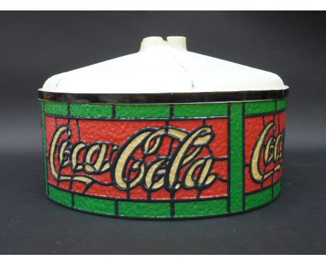 A vintage Coca-Cola advertising lamp shade, 37cm in diameter