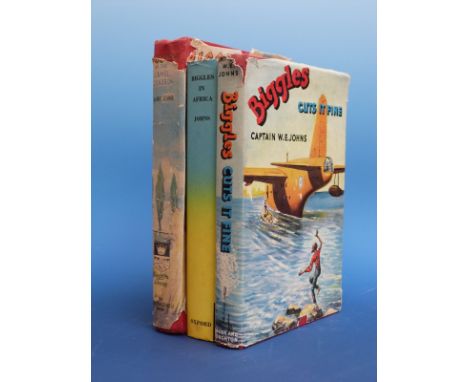 Capt W E Johns, Biggles Cuts It Fine (London, Hodder & Stoughton, 1954) red boards, unclipped, first edition together with Bi