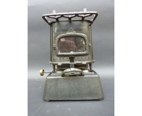 An Albion Lamp Company cast iron miniature kettle stove, 26cm tall