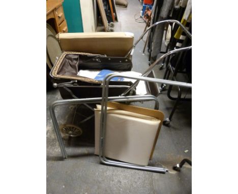 A vintage Silver Cross pram and retro cot