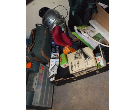 A QUANTITY OF ELECTRICALS AND TOOLS TO INC A BLACK & DECKER POWER DRILL