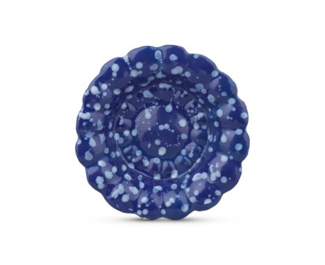 A London delftware 'Bleu Persan' dish, circa 1680-90Of lobed, moulded form, the all-over deep blue glaze with white tin glaze