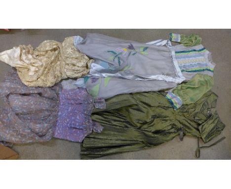 A collection of sixteen items of lady's vintage clothing