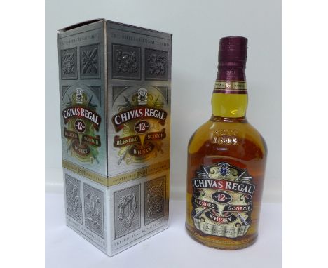 One bottle of Chivas Regal blended Scotch whisky, 12 Years Old, boxed
