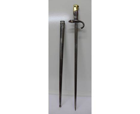 A French bayonet and scabbard