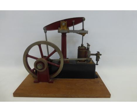 A good quality live steam Stuart beam engine.