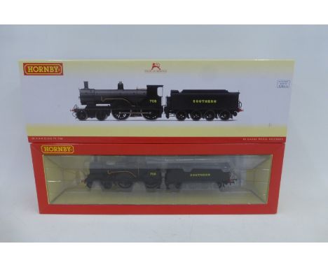 A Hornby 00 gauge S.R. 4-4-0 class T9 "708" engine and tender, boxed in mint condition.