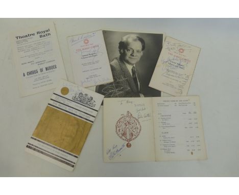 A good collection of signed autographs including two "The Magic Circle Annual Banquet" menus including Tommy Cooper, Hattie J