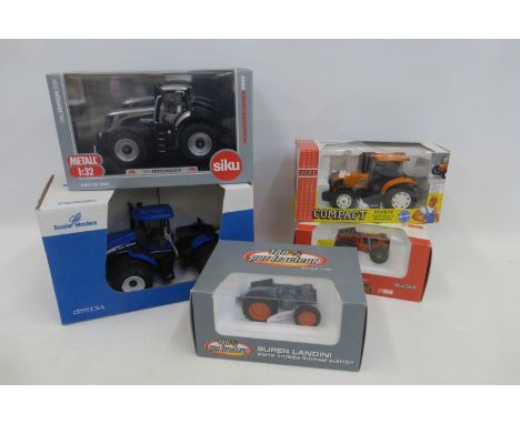 Five boxed farm yard die-cast, a Ros Same Diesel DA25 and a Landine tractor limited edition, a scale model New Holland T450 o