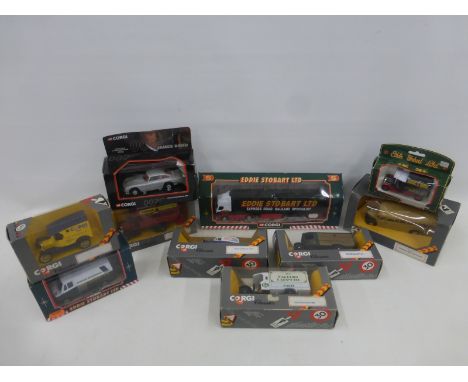 Ten boxed Corgi die-cast models including Eddie Stobart and a 007 James Bond Aston Martin DB5.