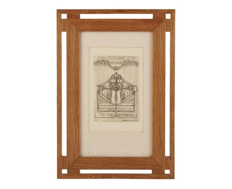 JAMES HERBERT MCNAIR (1868-1955)BOOKPLATE FOR JOHN TURNBULL KNOX, 1896 etching, signed and dated in the plate J. HERBERT MCNA