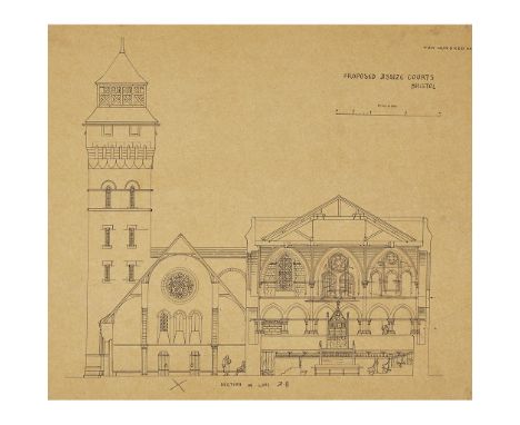 EDWARD WILLIAM GODWIN (1833-1886)ARCHITECTURAL DRAWINGS: PROPOSED ASSIZE COURTS, BRISTOL a collection of 9 drawings in ink, p