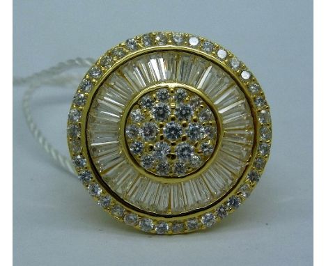 A silver gilt ring signed Elanza, size Q