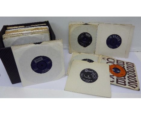 Sixty-two 1960's British 7" 45rpm records and EP's including Rolling Stones, Kinks, Billy Fury, Spencer Davis Group, Dave Cla