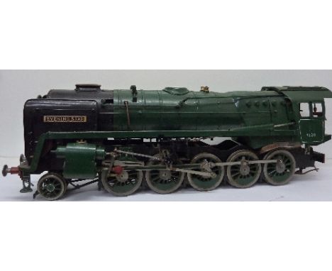 A 3½" gauge steam model locomotive and tender, Evening Star, length of engine 83cm
