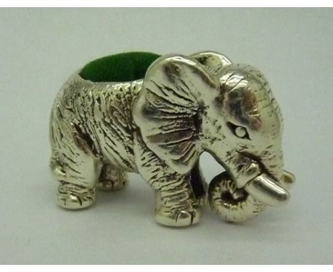 A novelty modern .925 silver elephant pin cushion