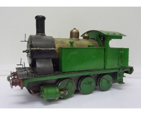 A scratch built model steam engine, length 28cm