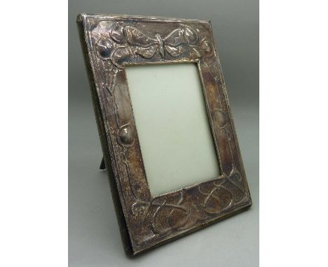 A silver Art Nouveau style photograph frame, height 20cm