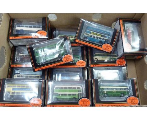 Sixteen Gilbow 1:76th scale Exclusive First Editions die-cast model buses, boxed