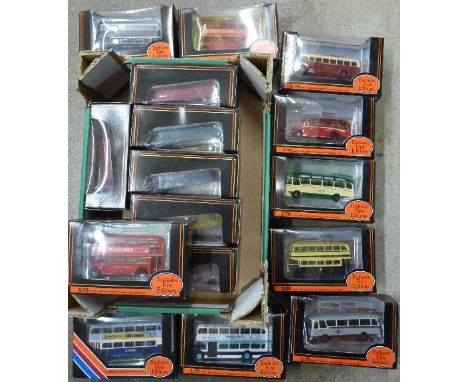 Sixteen Gilbow 1:76th scale Exclusive First Editions die-cast model buses, boxed