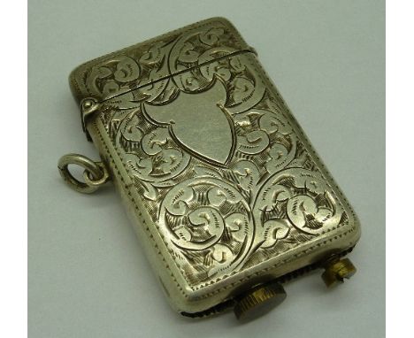 A silver vesta converted to a lighter, Birmingham 1913