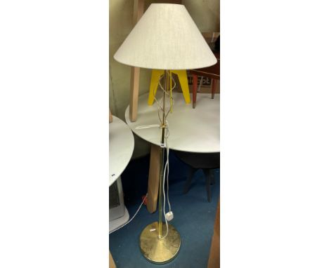 BRASS LAMP STANDARD WITH SHADE 