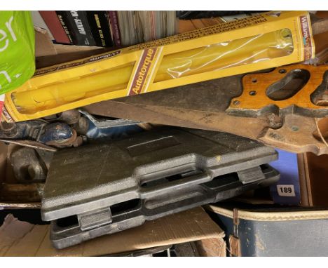 SELECTION OF SAWS, TOOLS, TOE ROPE, ETC
