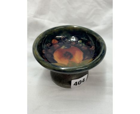 MOORCROFT POMEGRANATE PATTERNED PEDESTAL PEWTER DISH STAMPED 01339 TUDRIC