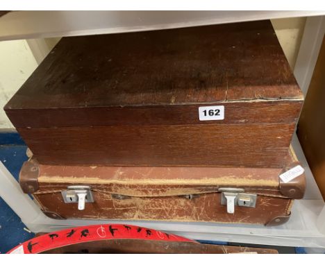 CASE AND A WOODEN BOX OF TOOLS
