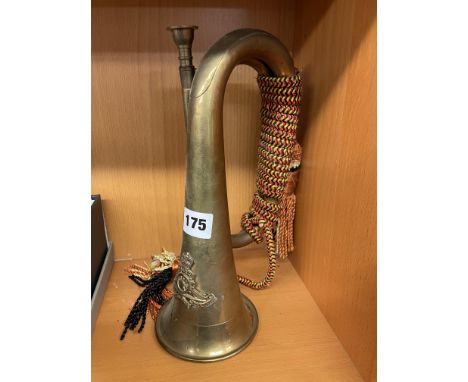 REGIMENTAL BUGLE WITH BRAIDED HANDLE