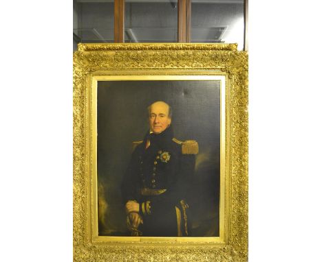 G. Patten, oil on canvas, portrait of Vice Admiral Sir John Chambers-White, K.C.B., signed, 44ins x 34ins in an ornate moulde