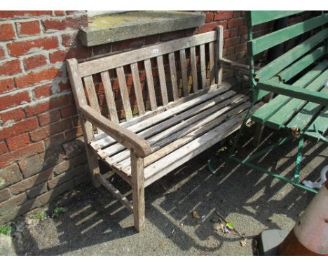 Slatted teak garden bench 