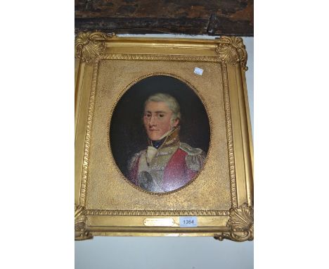 Late 18th or early 19th Century oil on canvas, portrait of Captain Gordon, the 30th Regiment of Kenniehill, 12ins x 10ins, ov