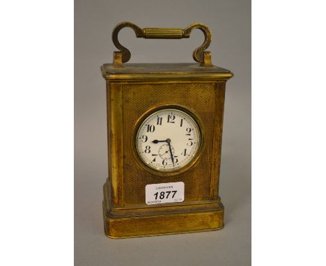 Unusual 19th Century gilt brass watch stand in the form of a carriage clock 