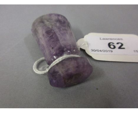 Faceted amethyst table seal5cms long, 25mm wide, 15mm thick. Small chip on matrix as shown in photo. The matrix measures 20mm