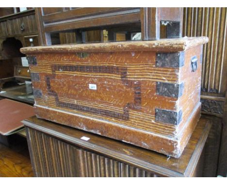 19th Century painted pine trunk 