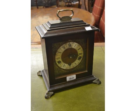 Reproduction mahogany three train bracket clock 