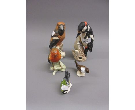 Five various Goebel porcelain figures of birds 