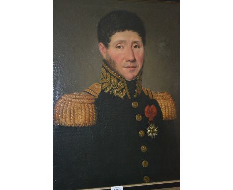 19th Century oil on canvas, portrait of General Nicholas Charles Victor Oudinot, 18ins x 22ins, gilt framed 