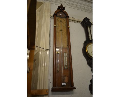 19th Century Gothic revival oak cased Admiral Fitzroy barometer 