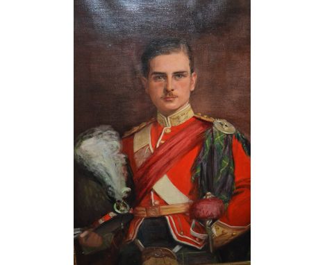 W.M. Glass, oil on canvas, portrait of Lieutenant W.R.W. Anderson Rokeby, 44ins x 30ins, gilt framed 