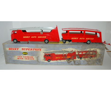 A Dinky Supertoys 983 Car Carrier with Trailer in original box, Dinky 944 Shell-B.P. Fuel Tanker, Dinky 425 Bedford TK Coal L