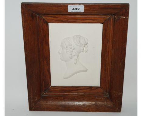 A portrait plaque of a lady cast in relief, 20 x 15cm Condition Report: Available upon request
