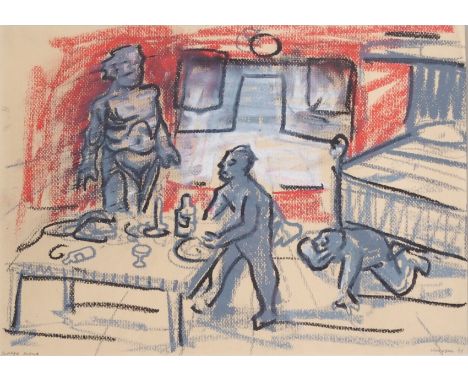 PETER HOWSON OBE Supper Scene From Don Giovanni, signed, mixed media, 29 x 41cm Condition Report: Available upon request