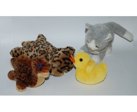 Seven various modern Steiff including tiger, cats etc and a Teddy bear (8) Condition Report: Available upon request