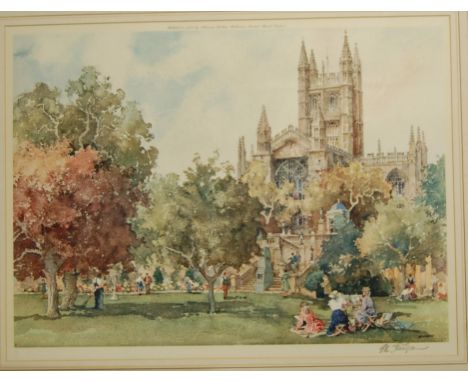 Eric Richard Sturgeon (1920-1999) - Summer in the College grounds, lithograph, published by Alexander Gallery Publications Lt