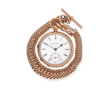 An 18ct Gold Open Faced Pocket Watch, signed Thos B.Cardwell, Liverpool, 1881, lever movement signed and numbered 5075, ename