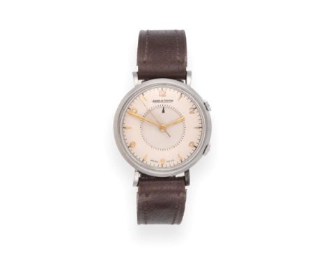 A Stainless Steel Centre Seconds Alarm Wristwatch, signed Jaeger LeCoultre, model: Memovox, circa 1950, (calibre P489/1) leve