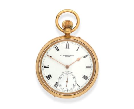 An 18ct Gold Open Faced Pocket Watch, signed Wm Potts &amp; Sons, Guildford St, Leeds, 1901, lever movement signed and number