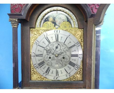 A George III oak 8-day Longcase Clock, John Smith, Chester, with two-weight movement striking on a bell, the 13-inch brass di